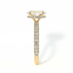 Bague de Fiançailles Diamant Pamina II Oval Halo Caché | Celinni Paris