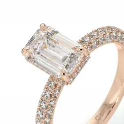 Bague de Fiançailles Diamant Pamina II Émeraude Halo Caché | Celinni Paris
