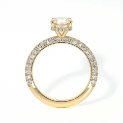 Bague de Fiançailles Diamant Pamina II Oval Halo Caché | Celinni Paris