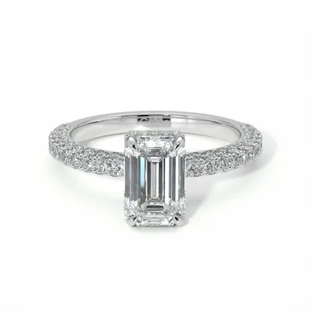 Verlobungsring Pamina II Smaragd Versteckter Halo