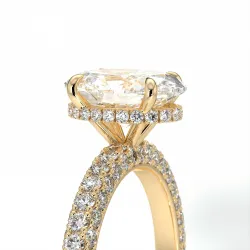 Pamina II Oval Halo Hidden Diamond Engagement Ring | Celinni Paris