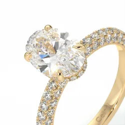 Bague de Fiançailles Diamant Pamina II Oval Halo Caché | Celinni Paris