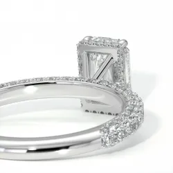 Bague de Fiançailles Diamant Pamina II Émeraude Halo Caché | Celinni Paris