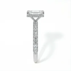 Anillo de Compromiso Diamante Pamina II Esmeralda Halo Oculto | Celinni Paris