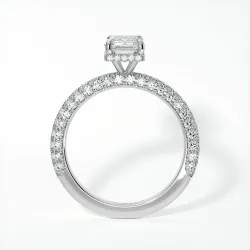 Bague de Fiançailles Diamant Pamina II Émeraude Halo Caché | Celinni Paris