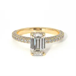 Bague de Fiançailles Diamant Pamina II Émeraude Halo Caché | Celinni Paris