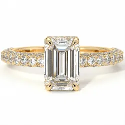 Verlovingsring Diamant Pamina II Verborgen Smaragd Halo | Celinni Parijs