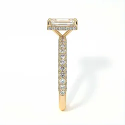 Bague de Fiançailles Diamant Pamina II Émeraude Halo Caché | Celinni Paris