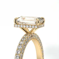 Bague de Fiançailles Diamant Pamina II Émeraude Halo Caché | Celinni Paris