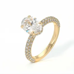 Verlovingsring Diamant Pamina II Ovaal Halo Verborgen | Celinni Parijs
