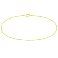 18K gold curb anklet chain