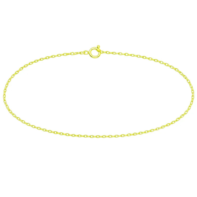 Cadena de tobillo de malla gourmette en oro amarillo 750 - 18K