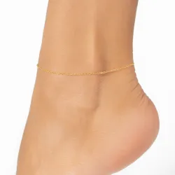 Cadena de tobillo de oro de 18K