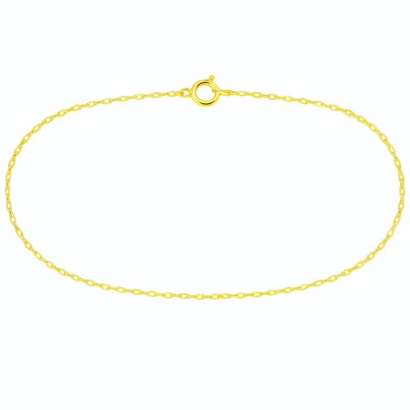 Chaîne de cheville torsadée en or jaune 750 – 18K