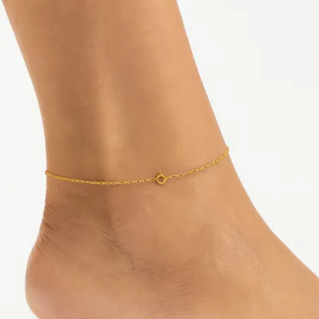 Cadena de tobillo retorcida en oro amarillo 750 - 18K