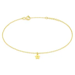 Chaîne de cheville avec pendentif étoile en or jaune 750 – 18K