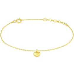 Chaîne de cheville avec pendentif cœur en or jaune 750 – 18K