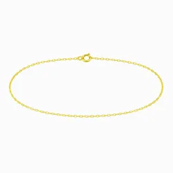 Cadena de tobillo forzada fina de oro 18K