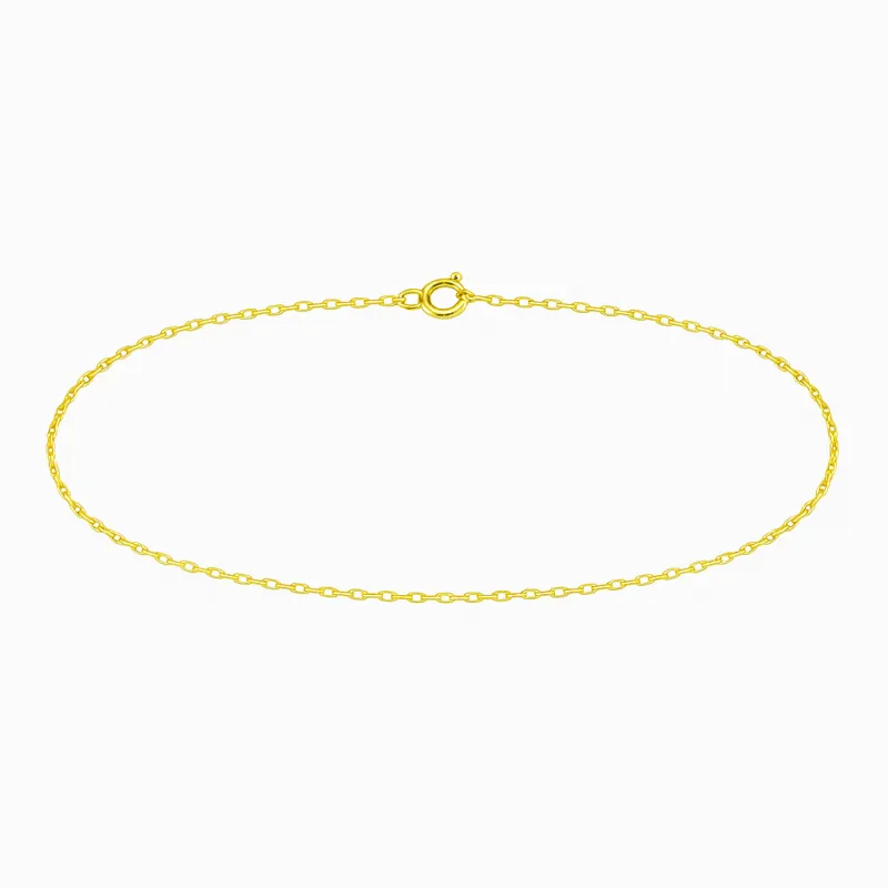 Fine 18K gold curb anklet
