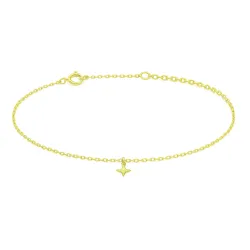 Chaîne de cheville avec pendentif étoile polie en or jaune 750 – 18K