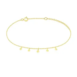 Chaîne de cheville pampilles rondes en or jaune 750 – 18K