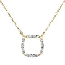 Pendentif Diamants Naturels Dream Carré en Or Bicolore18K