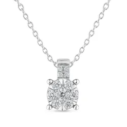 Pendentif Diamants naturels Amelia en Or blanc 18K