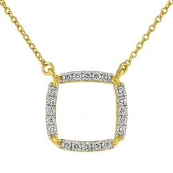 Pendentif Diamants Naturels Dream Carré – Or Bicolore 18K