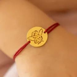 copy of Bracelet Cordon Noir Nœud Infini en Or Jaune 18 Carats