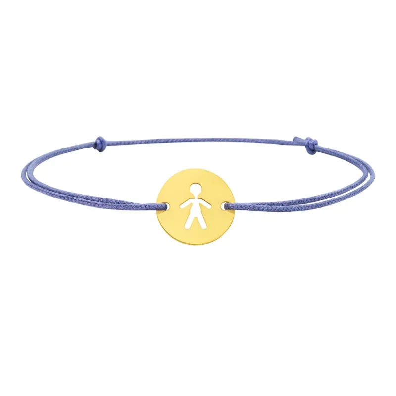 copy of Bracelet Cordon Noir Nœud Infini en Or Jaune 18 Carats