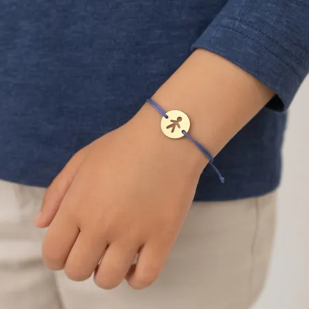 copy of Bracelet Cordon Noir Nœud Infini en Or Jaune 18 Carats