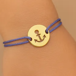 copy of Bracelet Cordon Noir Nœud Infini en Or Jaune 18 Carats