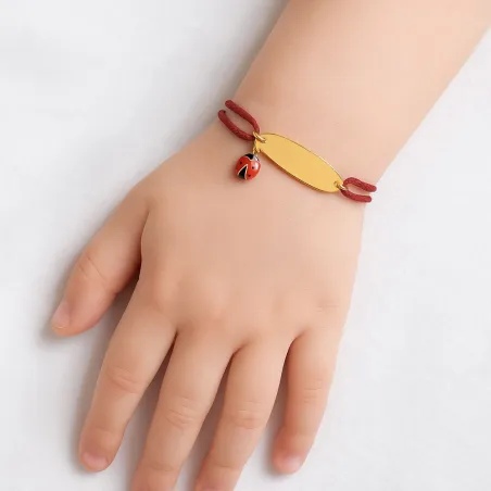 copy of Bracelet Cordon Noir Nœud Infini en Or Jaune 18 Carats