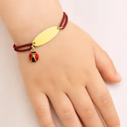 copy of Bracelet Cordon Noir Nœud Infini en Or Jaune 18 Carats