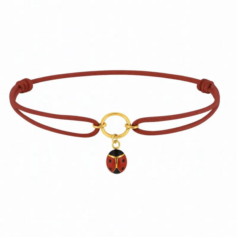 copy of Bracelet Cordon Noir Nœud Infini en Or Jaune 18 Carats