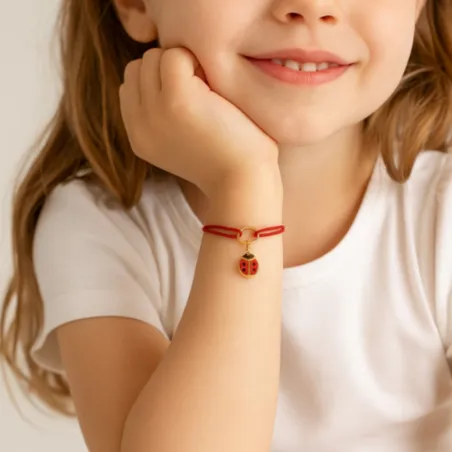 copy of Bracelet Cordon Noir Nœud Infini en Or Jaune 18 Carats