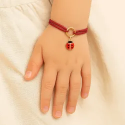 copy of Bracelet Cordon Noir Nœud Infini en Or Jaune 18 Carats