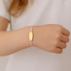 copy of Bracelet Cordon Noir Nœud Infini en Or Jaune 18 Carats