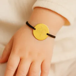 copy of Bracelet Cordon Noir Nœud Infini en Or Jaune 18 Carats