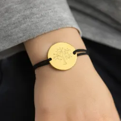 copy of Bracelet Cordon Noir Nœud Infini en Or Jaune 18 Carats