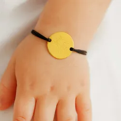copy of Bracelet Cordon Noir Nœud Infini en Or Jaune 18 Carats