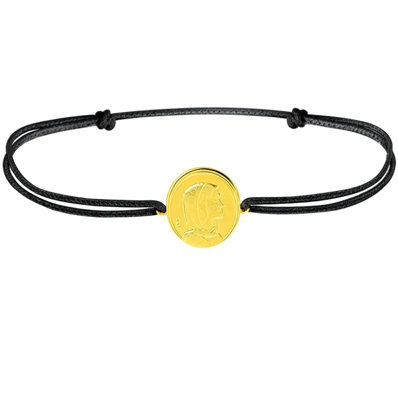 copy of Bracelet Cordon Noir Nœud Infini en Or Jaune 18 Carats