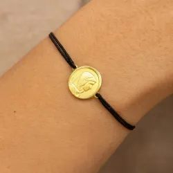 copy of Bracelet Cordon Noir Nœud Infini en Or Jaune 18 Carats