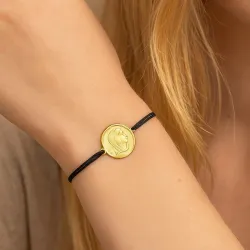 copy of Bracelet Cordon Noir Nœud Infini en Or Jaune 18 Carats