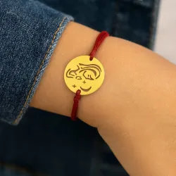 copy of Bracelet Cordon Noir Nœud Infini en Or Jaune 18 Carats