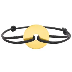 copy of Bracelet Cordon Noir Nœud Infini en Or Jaune 18 Carats