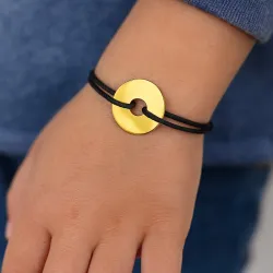 copy of Bracelet Cordon Noir Nœud Infini en Or Jaune 18 Carats