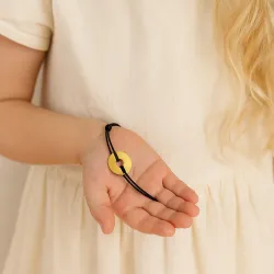 copy of Bracelet Cordon Noir Nœud Infini en Or Jaune 18 Carats