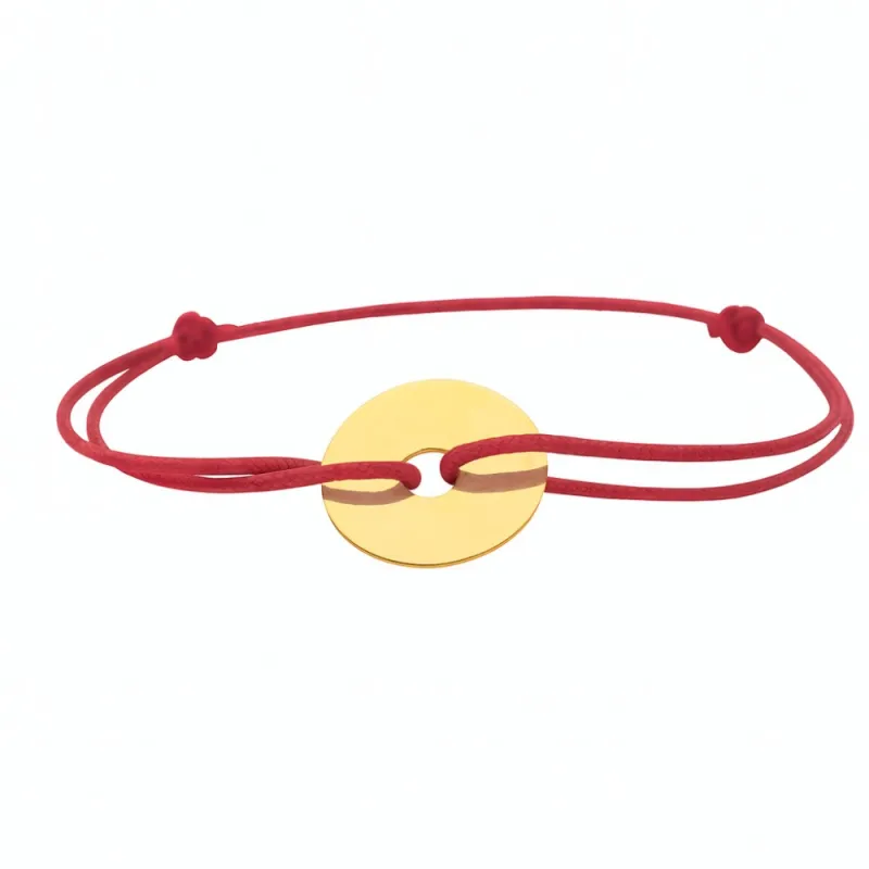 copy of Bracelet Cordon Noir Nœud Infini en Or Jaune 18 Carats