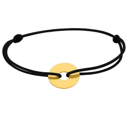 copy of Bracelet Cordon Noir Nœud Infini en Or Jaune 18 Carats